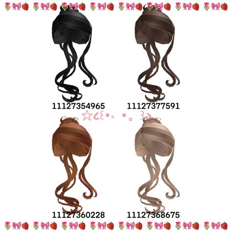 Roblox Ponytails Codes, Roblox Wheelchair Code, Ponytail Roblox Codes, Berry Avenue Ponytail Codes, Berry Ave Hair, Roblox Hairs, Yk2 Outfits, Roblox Hair Codes, Cute Pink Outfits