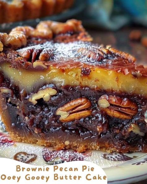 Award Winning Pie Recipes, Ooey Gooey Cake, Ooey Gooey Butter Cake, Gooey Cake, Gooey Butter Cake, Butter Cake Recipe, Fair Food, Thanksgiving Food Desserts, Pecan Recipes