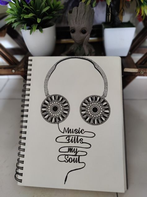 Mandala Drawing Music, Music Mandala Art With Quotes, Mandala Art Music, Music Mandala Art, Art With Deep Meaning, Music Mandala, Aesthetic Mandala Art, Mandala Arts, Mandala Sketch