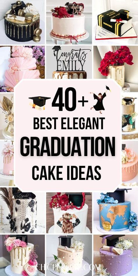 Graduation Cake Ideas College, Graduation Cakes For High School, Simple Graduation Cakes, High School Graduation Party Themes, Grad Cake Ideas, High School Graduation Cakes, College Graduation Cakes, Graduation Cake Designs, Graduation Cake Ideas