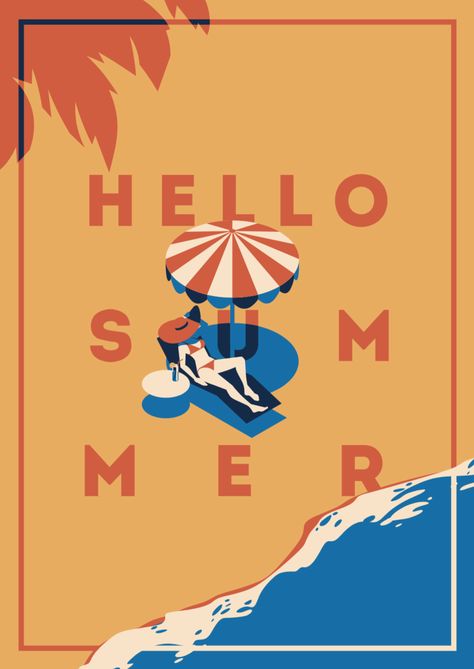 Design Inspiration: Summer Vibes Menue Design, Graphisches Design, Desain Editorial, Summer Poster, Summer Illustration, Affinity Designer, Creative Illustration, Summer Design, Hello Summer