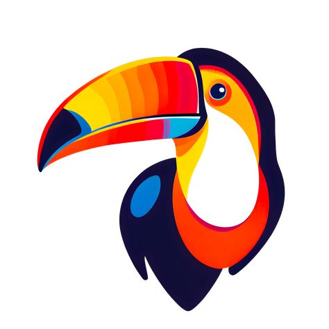 "Illustration de toucan en style dessin vectoriel" Whimsical Mural, Toucan Tattoo, Toucan Drawing, Toucan Illustration, Toucan Art, Mandala Rock Art, Easy Love Drawings, Fused Glass Artwork, Cartoon Birds