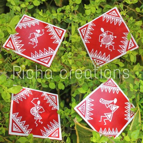 Presenting Very beautiful wooden coasters..♥️ Inspired by the folk art "Warli" motifs..😍 You can order your favorite wooden coasters or… Warli Motifs, Warli Painting, Handmade Sheet, Warli Art, Coaster Designs, Tea Coaster, Indian Folk Art, Diy Coasters, Coaster Design