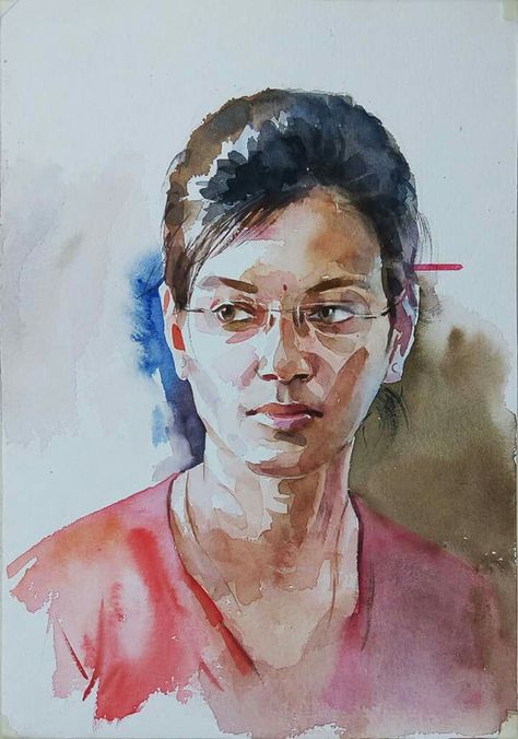 Coffee Art Painting, Potrait Painting, Human Sketch, Watercolor Scenery, Myanmar Art, Human Figure Sketches, Watercolor Portrait Painting, Bird Watercolor Paintings, Child Portrait