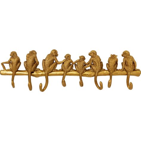 Wall Wardrobe Monkey Hook 70cm - KARE Design Decorative Wall Hooks, Hat Organization, Hook Wall, Nails And Screws, Decorative Hooks, Entryway Furniture, Textured Wall, Eclectic Style, Wall Mounted Coat Rack