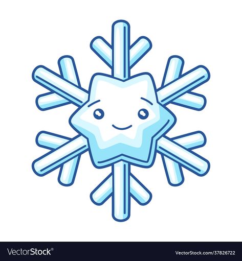 Kawaii Snowflake, Diy Window Clings, Snowflake Pictures, Child Illustration, Stylized Character, Pancake Art, Cartoons Dancing, Family Books, Illustration Cartoon