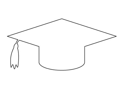 Graduation cap pattern. Use the printable outline for crafts, creating stencils, scrapbooking, and more. Free PDF template to download and print at http://patternuniverse.com/download/graduation-cap-pattern/ Graduation Cap Stencil, Graduation Hat Template, Graduation Cap Template, Graduation Cap Pattern, Cap Template, Graduation Accessories, Top Template, Printable Outline, Coloring Crafts