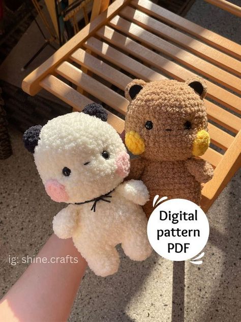 Bear Buddies Crochet Plush Pattern, Bear Amigurumi Crochet Pattern, PDF + Printable Friendly Version DIY crochet toys #diycrochettoys #crochet #crochettoy #crochettoys 3.220 Knitting Skirt, Amigurumi Easy, Matching Crochet, Bear Amigurumi, Easy Crochet Animals, Animals Crochet, Crochet Plush, Cute And Cuddly, Crochet Design Pattern