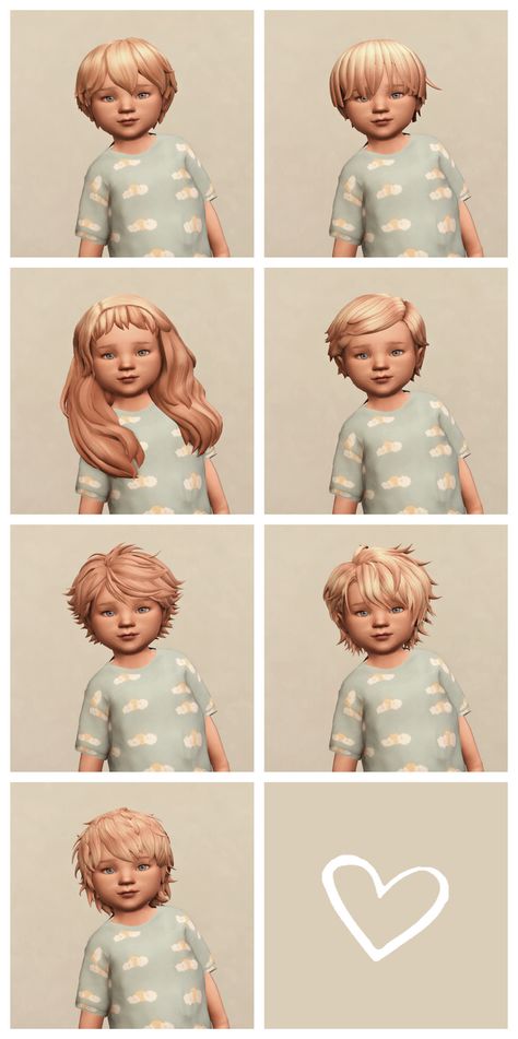 7 toddler hair conversions! | Maytaiii on Patreon Toddler Hair Sims 4, Toddler Cc Sims 4, Mods Sims 4, Sims 4 Patreon, Sims Baby, Sims 4 Traits, Sims 4 Cas Mods, Sims 4 Cc Kids Clothing, Sims Packs