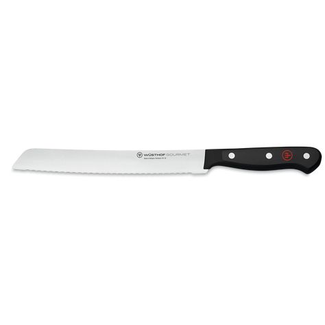 WÜSTHOF Gourmet 8" Bread Knife Gourmet Bread, Knife Skill, Sliced Bread, Kitchen Shears, Forged Knife, Types Of Bread, Knife Block Set, Baked Bread, Knife Collection