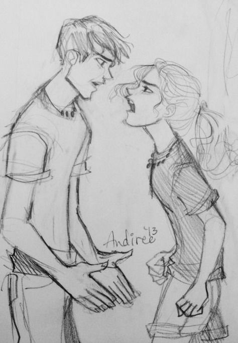 I'm Jealous, Couple Sketch, Percy Jackson Fan Art, Percy Jackson Art, Cute Couple Drawings, Arte Sketchbook, Arte Inspo, Cute Couple Art, Without Me