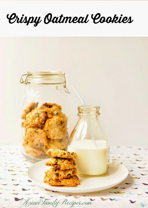 Asian Family Recipes: Crispy Oatmeal Raisin Cookies Cookies Jar, Banana Chocolate Chip Cookies, Cookies And Milk, Banana Chocolate, Oatmeal Raisin Cookies, Milk Cookies, Milk N Cookies, Oatmeal Raisin, Banana Chocolate Chip