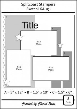 For this month's single page sketch on Splitcoast Stampers, I decided to use a sketch that I had created several years ago but never posted,... Kingdom Rock Vbs, Scrapbook Sketches 12x12, Scrapbook Planning, Scrapbook Design Layout, Scrapbook Patterns, Scrapbook Pictures, Picture Layouts, Simple Scrapbook, Scrapbook Layout Sketches