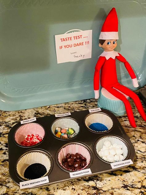 Elf On The Shelf Pet Ideas, Elf Ideas Easy Funny, Elf On The Shelf Funny, Elf On Shelf Funny, Elf Poop, Kindness Elves, Elf Ideas Easy, Elf Magic, Awesome Elf On The Shelf Ideas