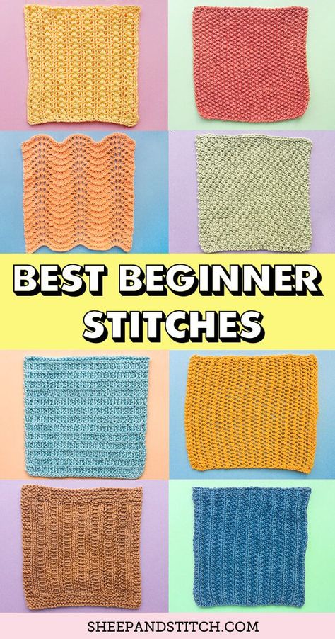 100 Days Of Knit Stitches, Beginner Knitting Stitches, Beginner Knit Stitches, Beginner Knitting Patterns Free, Helix Knitting, Free Knitting Patterns For Beginners, Knitting Projects For Beginners, Types Of Knitting, Unique Stitches