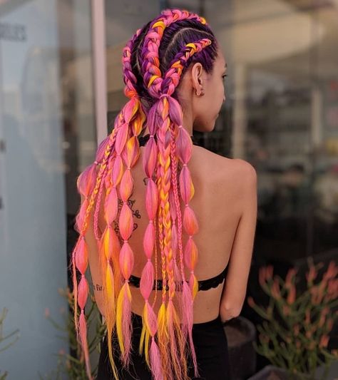 Braided Rave Hair, Festival Dutch Braids, Burningman Hair, Rave Wig, Coachella Hair Braid, Rave Braids Festival Hair, Festival Hair Extensions, Festival Hair Braids, Rave Hairstyles