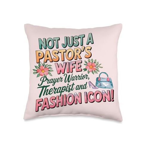 Funny Pastor's Wife Prayer Warrior Therapist Fashion Icon Throw Pillow Therapist Fashion, Wife Prayer, Prayer For Wife, Pastor's Wife, Pastors Wife, Wife Gifts, Prayer Warrior, Fashion Icon, Appreciation Gifts