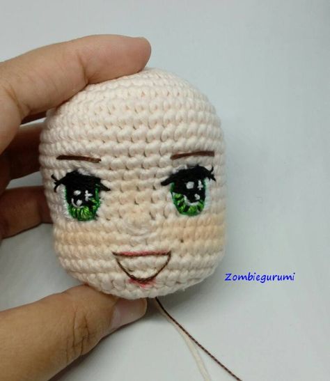 Candy Amigurumi Patron Gratis Free Pattern 14 Amigurumi Face, Amigurumi Eyes, Amigurumi Anime, Face Embroidery, Crochet Eyes, Doll Eyes, Knitted Dolls, Anime Eyes, Knit Or Crochet