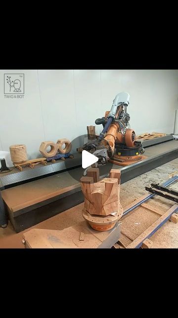 Twig&Bot on Instagram: "Time-lapse of robot chainsaw carving one of our Rocketman Sidetables. This one is carved from salvaged Blackwood from the Dandenongs that we milled, dried and stack laminated in-house. Next this will be robot carved to final shape.

Can't wait to see the colours in this one once carved, sanded and finished, Blackwood is such a beautiful timber.

This will be available once finished, DM if interested for pricing.
.
.
.
#twigandbot #robotchainsaw #chainsawcarving #timelapse #blackwood #australiantimber #studiofurniture" Chainsaw Carving, Studio Furniture, Instagram Time, Time Lapse, Chainsaw, Laminate, Woodworking, Carving, Instagram