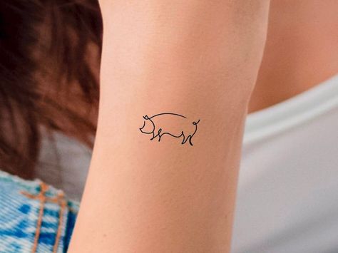 Pig Temporary Tattoo - Etsy Pig Tattoo, Tattoo Animal, Small Pigs, Small Envelopes, Temporary Tattoo Designs, Dainty Tattoos, Custom Tattoo Design, Tattoo Removal, Fine Line Tattoos