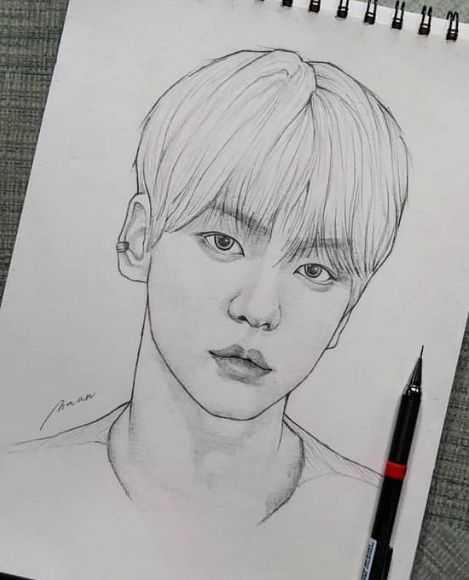 Kpop Drawings Txt, Soobin Drawing Pencil, Soobin Sketch, Soobin Drawing, Txt Sketch, Kpop Art Sketch, Txt Drawings, Kpop Sketch, L Drawing