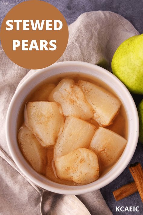 Stewed Pears Recipe, Stewed Pears, Pear Recipes Easy, Fodmap Vegan, Healthy Diners, Pear Sauce, Fruit Ideas, Pear Dessert, Daisy Farm