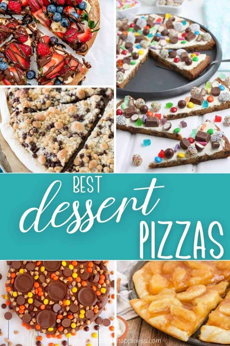 Dessert Pizzas Recipes You Will Want To Try Dessert Pizza Toppings, Desert Pizza Recipes, Sugar Cookie Dessert Pizza, Homemade Dessert Pizza, Outdoor Pizza Oven Recipes, Easy Dessert Pizza, Cookie Pizza Recipe, Unique Pizza Recipes, Sugar Cookie Pizza