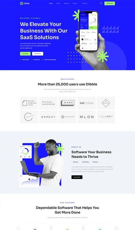 SaaS & Tech Startup Elementor Template Kit Technology Website Design, Elementor Templates, Saas Website, About Us Page Design, Tech Website, Web Design Websites, Tech Magazines, Tech Startup, Ui Design Website