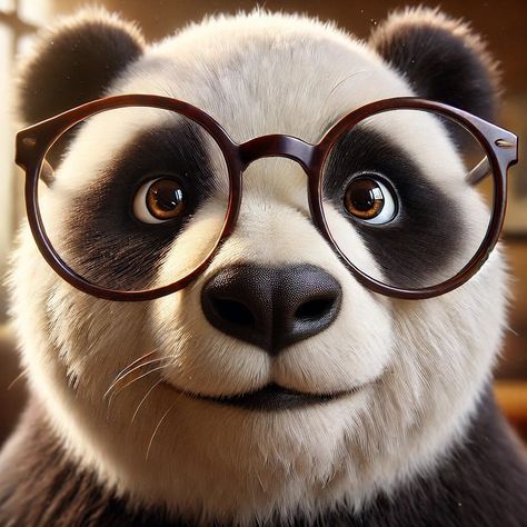 When you put on glasses and instantly feel 100% smarter. 🤓🐼 #NerdyPanda #pandawisdom Panda With Glasses, Panda Tshirt, Panda Bears, Cute Panda Wallpaper, Panda Love, Favorite Animal, Cute Panda, Cool Art Drawings, Panda Bear