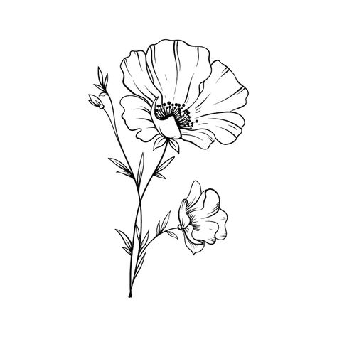 Free Vector | Hand drawn flat design simple flower outline California Poppy Drawing, Simple Flower Outline, California Poppy Tattoo, Poppy Flower Drawing, Line Drawing Images, Cricut Flowers, Flower Simple, Happy Teacher, Poppy Drawing