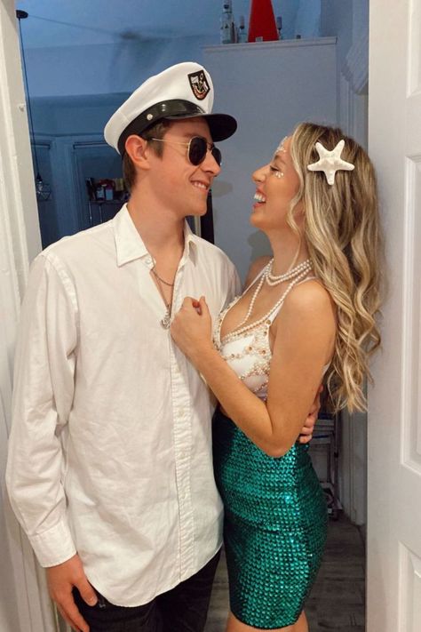 All Black Halloween Costume, Black Dress Halloween Costume, Cute Couples Costumes, Mermaid Halloween Costumes, Black Halloween Costumes, Hot Halloween Outfits, Last Minute Halloween, Mermaid Halloween, Couples Halloween Outfits