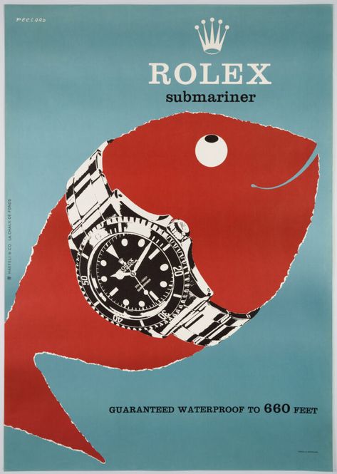 Original Watch Poster by Michel Péclard, 1959: Rolex Submariner Watch Poster, Richie Rich, Watch Ad, Best Ads, Rolex Men, Vintage Rolex, Old Ads, Time Lords, Big Blue