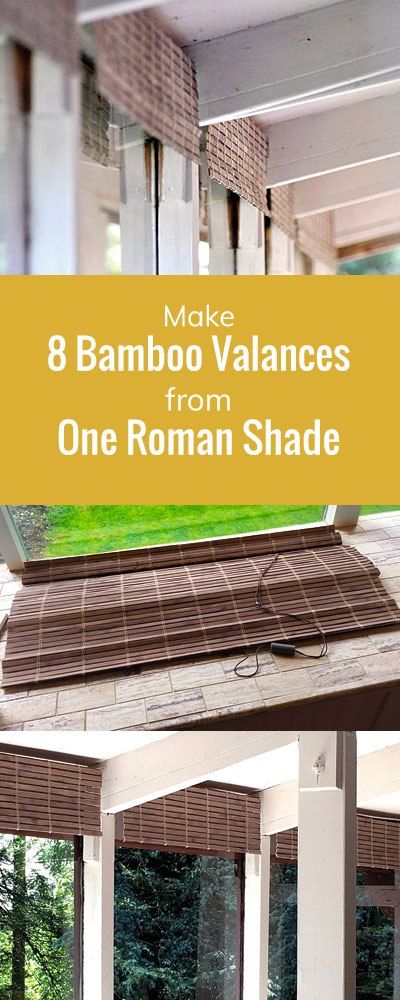 Make 8 Bamboo Valances from One Roman Shade Bamboo Valance Ideas, Bamboo Valance Diy, Boho Valance Ideas, Bamboo Valance, Valance Diy, Window Valance Diy, Boat Bathroom, Tommy Bahama Living Room, Boho Valances