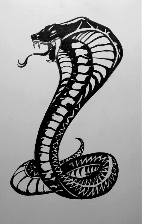 King Cobra Tattoo, Horse Wall Stickers, Cobra Tattoo, Cobra Art, Knuckle Tattoos, Snake Art, King Cobra, Tattoo Style Drawings, Egyptian Symbols