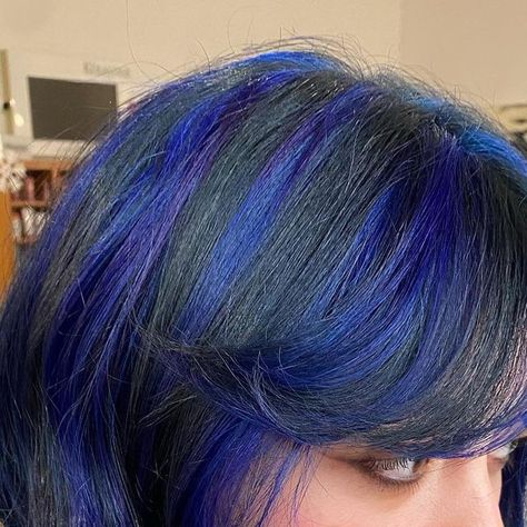 JASMINE BLACKBEAR on Instagram: "Blue chunky highlights for the new year ✨  #bluehair#chunkyhighlights #dfwhairstylist #dallashairstylist #althair#althairstylist #bluehighlights #pravana #pravanavivids #oneshothairawards #hairslayerz #elevatehair #wolfcut" Blue Chunky Highlights, Blue Brown Hair, Pravana Vivids, Chunky Highlights, Blue Highlights, Shot Hair Styles, Light Brown Hair, Aesthetic Hair, Hair Highlights