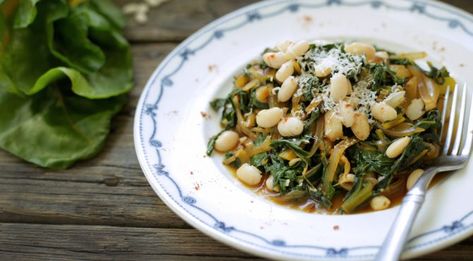 Karen Washington’s Swiss Chard and White Beans Recipe | PBS Food Chard Recipes Healthy, Swiss Chard Recipes Easy, Rainbow Chard Recipes, White Bean Recipes, Swiss Chard Recipes, Pbs Food, Chard Recipes, Beans Recipe, Swiss Chard