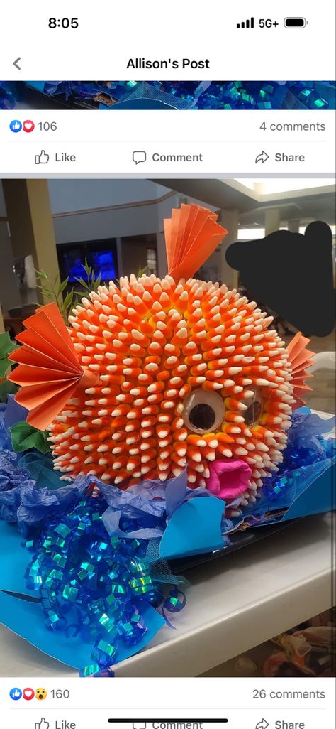 Pumpkin Puffer Fish, Pufferfish Pumpkin, Puffer Fish Pumpkin, Fish Pumpkin, Pumpkin Fish, Pumpkin Decorating Contest, Pumpkin Designs, Halloween Pumpkin Designs, Puffer Fish