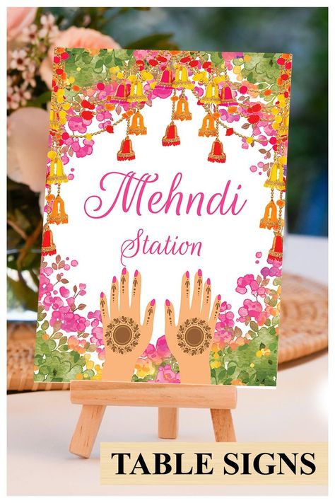 This beautiful Henna station sign or Indian wedding decor sign with mandala, from our Ethnic Fusion collection, lovingly created by us, is for those who would like to leave, not only a subtle, but also an impactful impression on their guests!

This DIY Henna station signs template or Jaggo decor as Dholki decoration, a fusion invite in traditional elegance, is complemented with indian colours & motifs, perfect for your Mehendi decoration Dholki Decoration, Henna Station, Mehndi Sign, Mehndi Decorations, Mehendi Decoration, Decor Indian Wedding, Indian Wedding Decor, Mehndi Decor, Wedding Elements