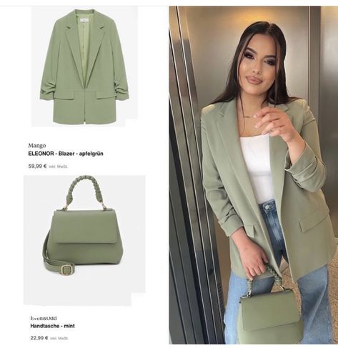 Light Green Blazer Outfit, Blazer 2024, Green Blazer Outfit, Arabic Wedding, Work Outfit Office, Casual Work Outfits Women, Stylish Outfits For Women Over 50, Post Partum Outfits, Blazer Outfits For Women