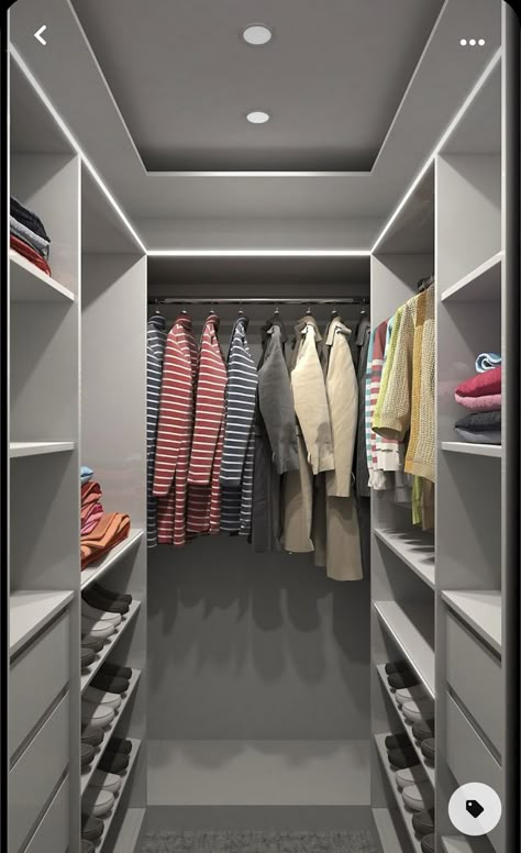 Narrow Closet Design, Small Master Closet, Small Dressing Rooms, Dressing Room Closet, Dream Closet Design, Closet Design Layout, Walk In Closet Design, Luxury Closets Design, Closet Renovation