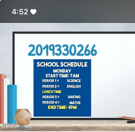 School Schedule Bloxburg, Bloxburg Math Classroom Ideas, Bloxburg School Schedule Decal Codes, Bloxburg School Decal Codes History, Bloxburg Class Schedule Decals, Math Class Bloxburg Decal, Bloxburg School Schedule Code, Bloxburg School Decal Codes, School Codes