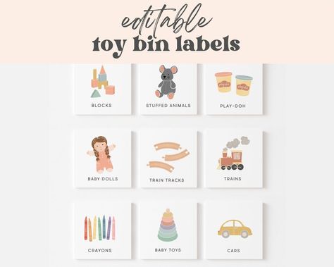 Toys Printable, Labeling Ideas, Ikea Bins, Toy Bin Labels, Trofast Ikea, Art Montessori, Ikea Playroom, Toy Room Organization, Ikea Toys