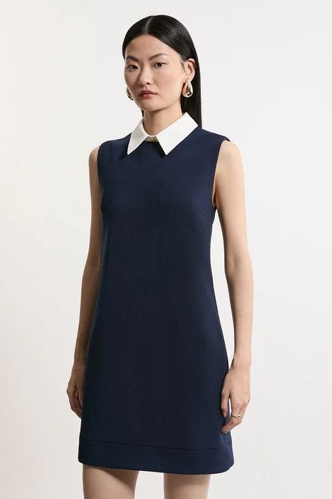 Work Outfits | Business Casual Outfits | Karen Millen Work Outfits Business Casual, Business Casual For Women, Petite Wedding Guest Dresses, Wedding Guest Dresses Long, Collar Mini Dress, Jumpsuit For Wedding Guest, Wedding Guest Outfit Fall, Plus Size Workwear, Knit Skater Dress