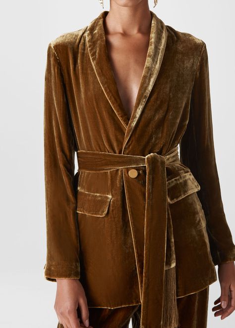 Velvet Beauty Fierce Women, Pajama Fashion, Velvet Tunic, Velvet Kimono, Gold Fringe, Velvet Clothes, Velvet Jacket, Kimono Cardigan, Kimono Jacket