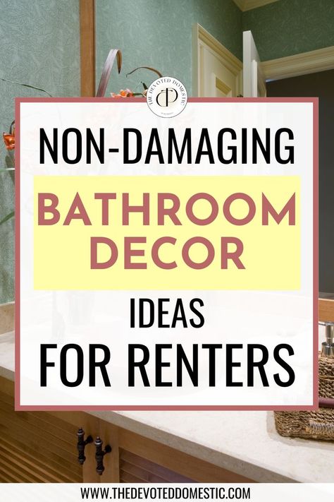 Looking for easy, affordable ways to spruce up a boring rental apartment bathroom? Look no further, because I think I've got the PERFECT guide on renter friendly bathroom remodel & the most stunning bathroom decor ideas EVER! These are some REAL eye-candy, get inspired!! Rental Apartment Bathroom, Small Rental Bathroom, Rental Bathroom Makeover, Renter Friendly Decorating, Rental Makeover, Renters Decorating, Bathroom Storage Hacks, Tile Ideas Bathroom, Rental Bathroom