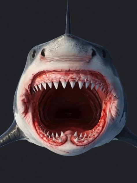 Shark Mouth Open, Mega Shark, Scary Ocean, Shark Head, Shark Photos, Shark Pictures, Shark Mouth, Big Shark, Mako Shark