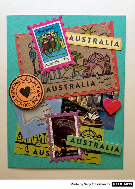 Destination: Australia! Australia Scrapbook, Arts And Craft Ideas, Geography Project, Magazine Cover Ideas, Project Cover Page, Travel Journal Cover, School Book Covers, Paper Collages, Cute Scrapbooks