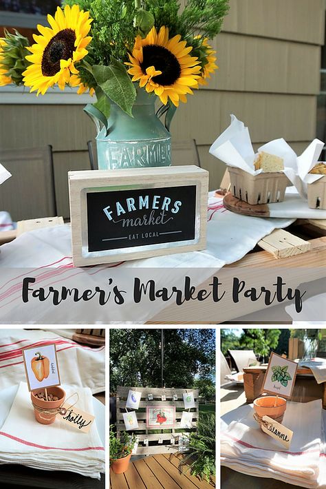 Appetizer Night, Farmers Market Party, Outdoor Dinner Party, Farmers Market Flowers, Summer Traditions, Farm Baby Shower, Picnic Theme, Outdoor Dinner Parties, Flamingo Theme