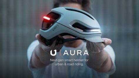 UNIT 1 AURA: next-gen smart helmet for urban & road riding by UNIT 1 — Kickstarter High Tech Helmet, Future Helmet Concept, Smart Motorcycle Helmet, Smart Helmet, Shoei Helmets, Arai Helmets, Urban Road, E Bike, Outdoor Gear