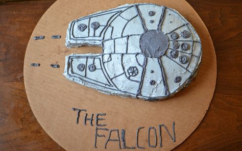 Star Wars Cake Easy, Millenium Falcon Cake, Millennium Falcon Cake, Cake Diy Easy, Falcons Cake, Star Wars Cake Toppers, Star Wars Birthday Cake, May The Fourth Be With You, Star Wars Cake